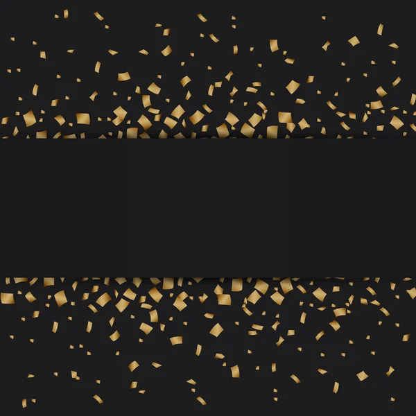 Spazio Texture Glitter Oro Banner Testo Isolato Sfondo Nero — Vettoriale Stock