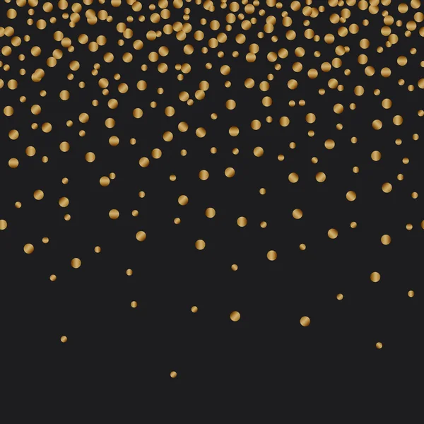 Golden Confetti Luxo Festivo Fundo Preto — Vetor de Stock