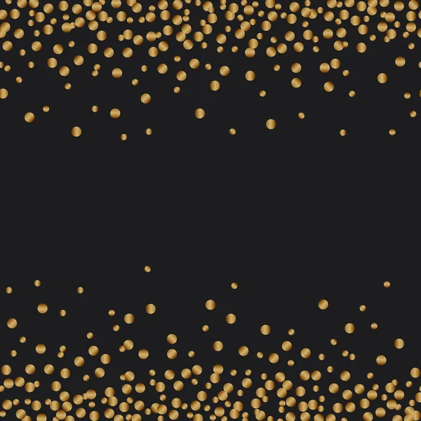 Golden Confetti Luxo Festivo Fundo Preto — Vetor de Stock