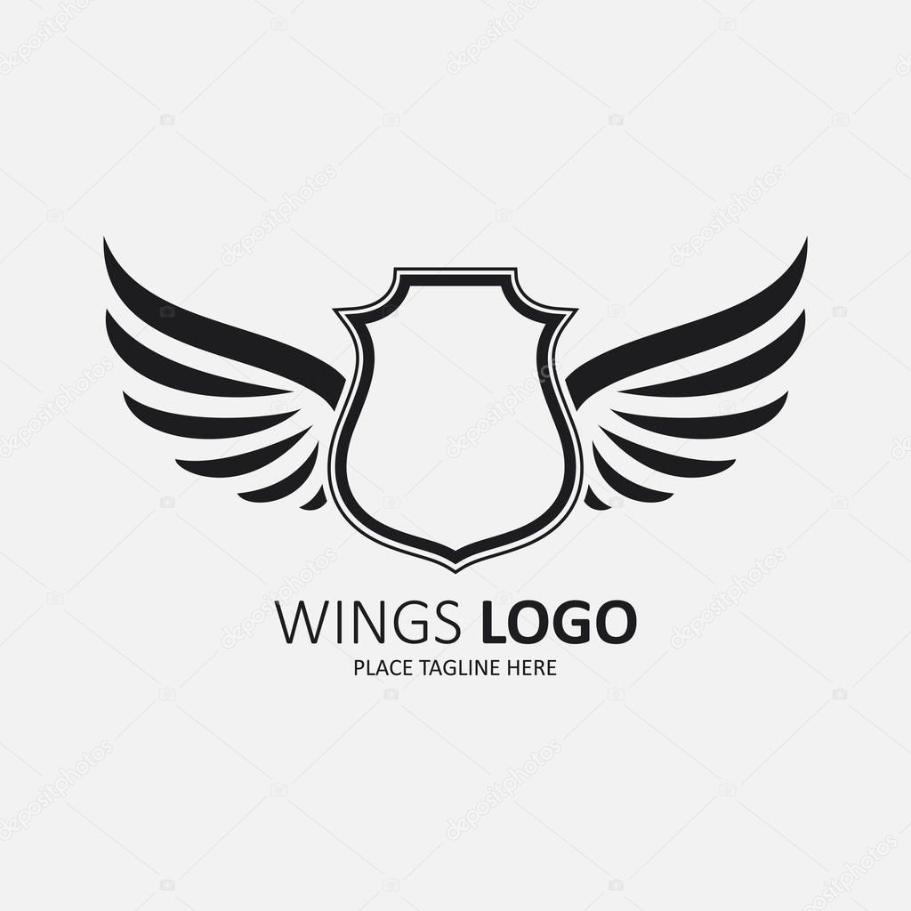 Winged shield black template