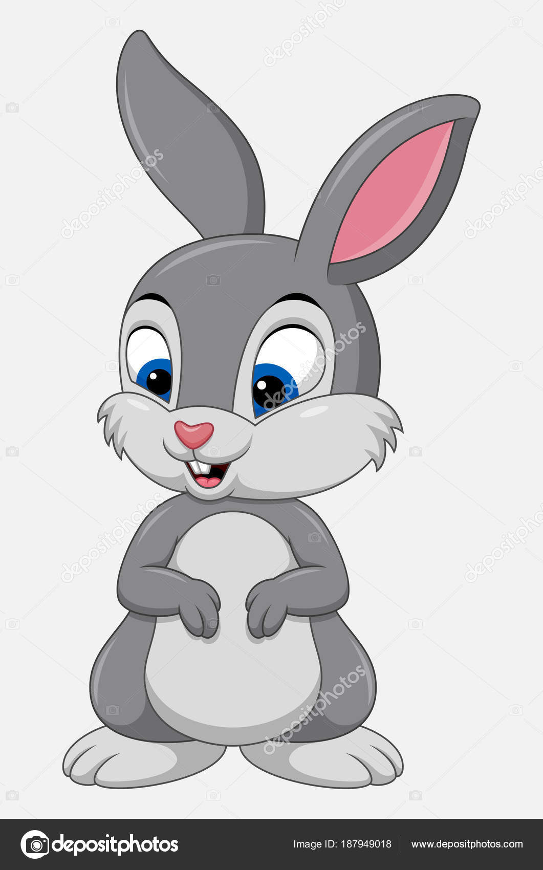 Cute Rabbit Cartoon Isolated White Background Stock Illustration by ...