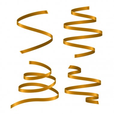 Beyaz arka plan üzerinde flamalar curling altın ayarla