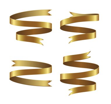 Beyaz zemin üzerine altın şerit kümesi