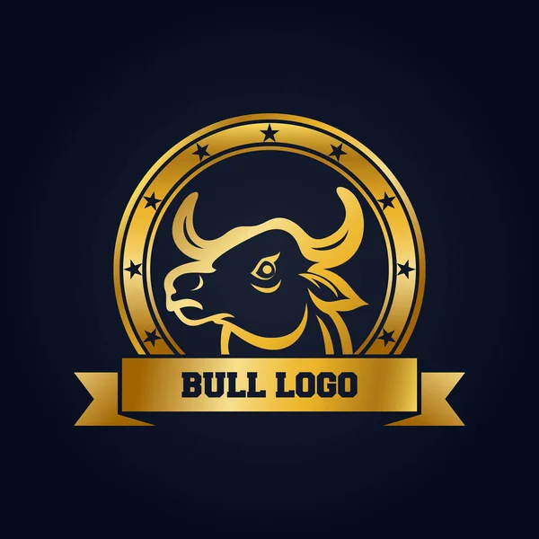 Bull Head Mascot Icon Design Template — Stock Vector