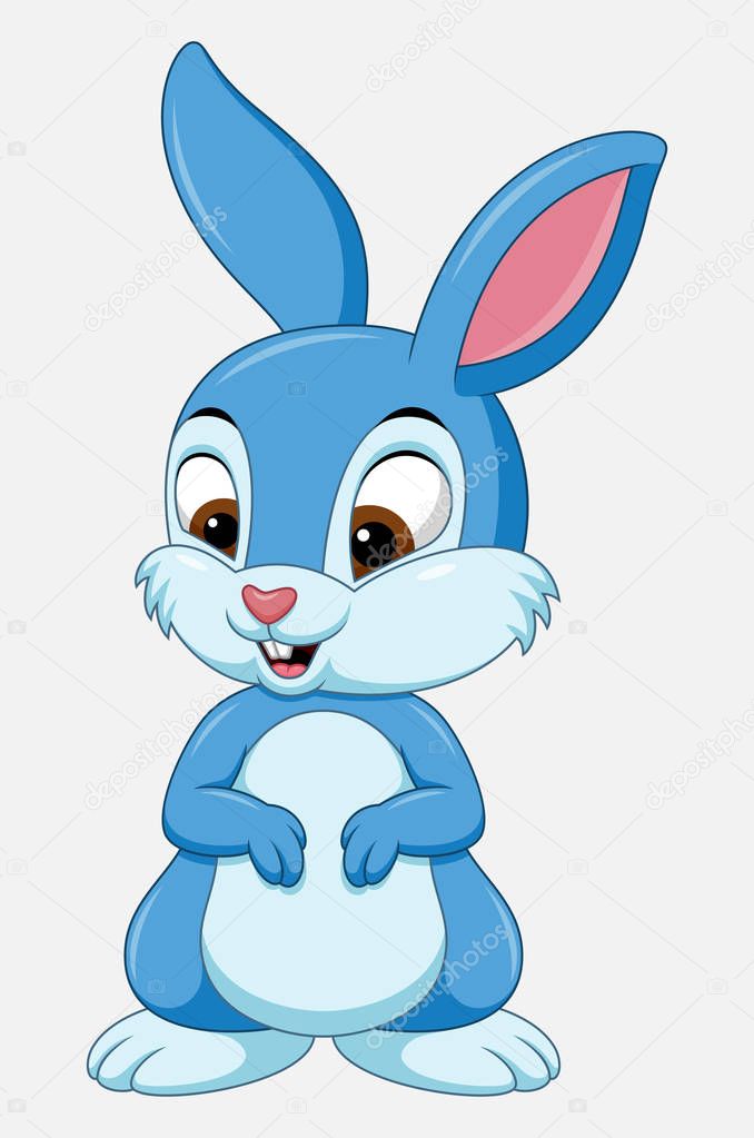 Lindo Conejo Dibujos Animados Aislados Sobre Fondo Blanco — Vector de