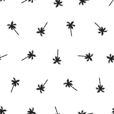 Beyaz arka plan üzerinde izole palmiye ağaçları simgeleri ile Seamless Modeli