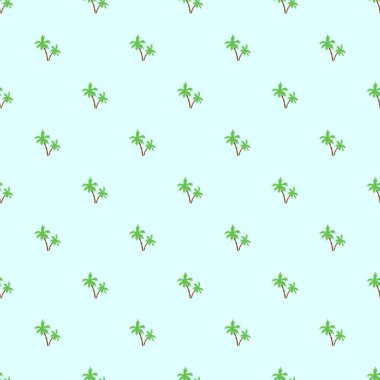 Ve üzerinde yeşil arka plan izole küçük palmiye ağaçlarının seamless modeli