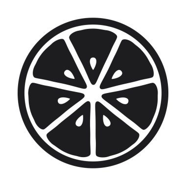 Beyaz arka plan üzerinde izole limon slice simgesinin