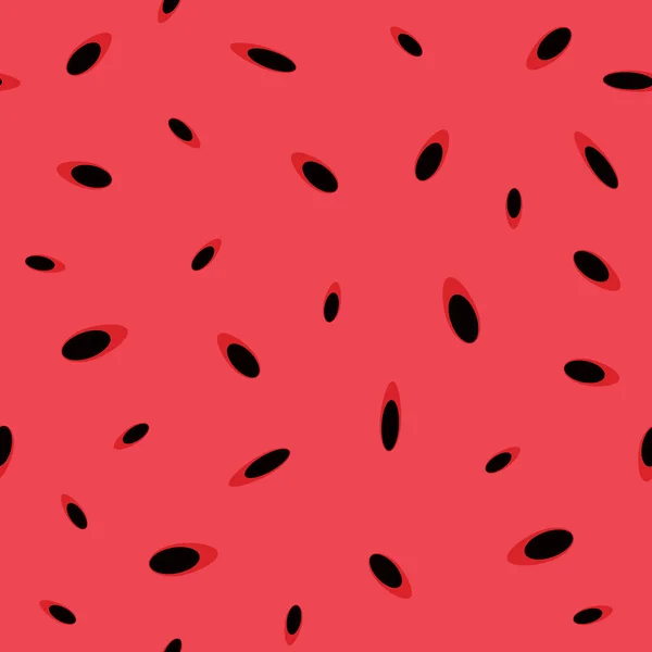 Naadloze Patroon Van Rode Watermeloen Met Zwarte Zaden — Stockvector