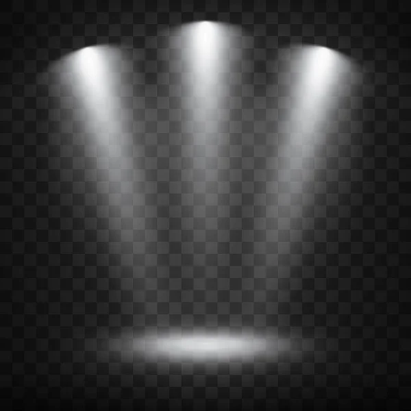 透明な背景に白いスポット ライト — ストックベクタ