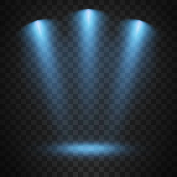 Сині Прожектори Прозорому Фоні — стоковий вектор