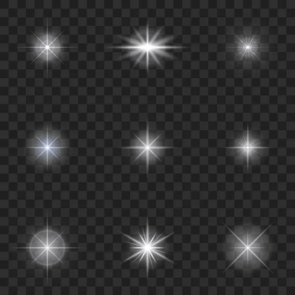 Світловий Ефект Зоряна Брама Блискітками Прозорому Фоні — стоковий вектор