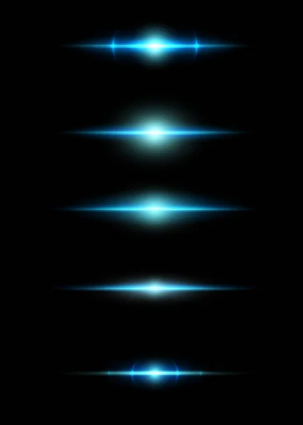 Parlak Işık Efekti Parıltılı Yıldız Patlaması Siyah Arkaplan — Stok Vektör