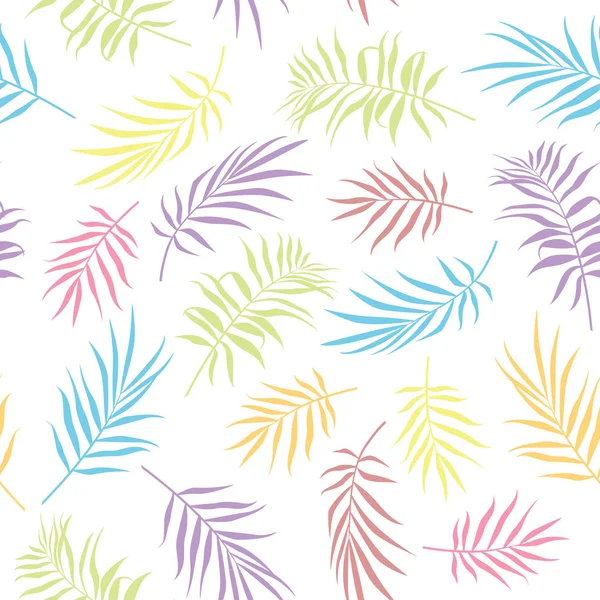 Векторная Иллюстрация Бесшовного Цветочного Фона Пальмовыми Листьями — стоковый вектор