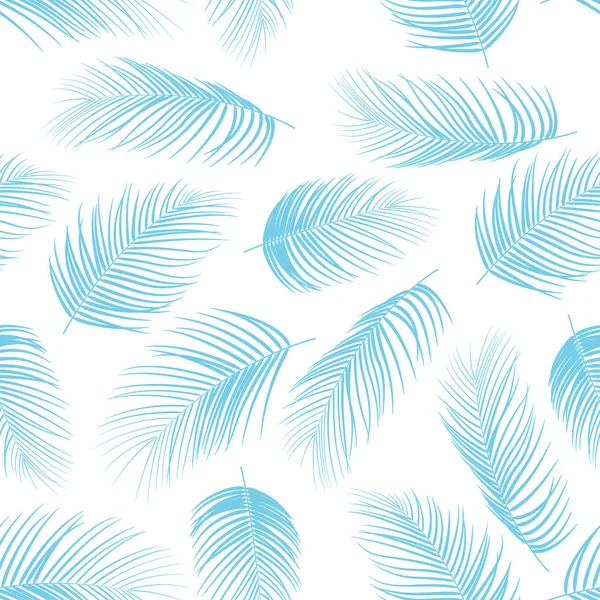 Vector Εικονογράφηση Της Άνευ Ραφής Μοτίβο Χρώμα Μπλε Απομονωμένη Palm — Διανυσματικό Αρχείο