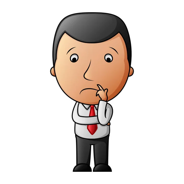 Businessman Sad Cartoon White Background — Stock Vector
