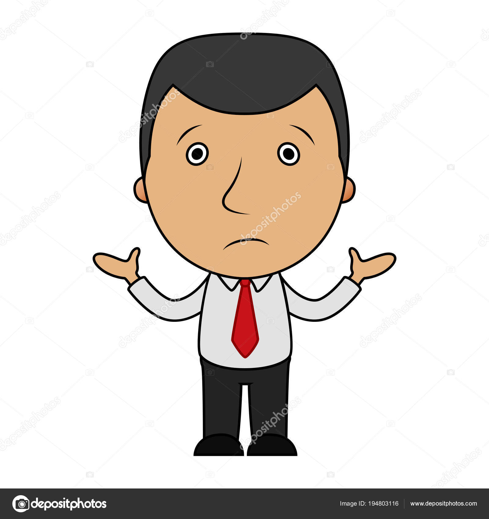 Cartoon Confused Businessman White Background Stock Vector Image by  ©dreamcreation01 #194803116