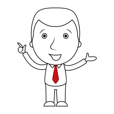 Parmağı yukarıyı işadamı çizgi çizgi film