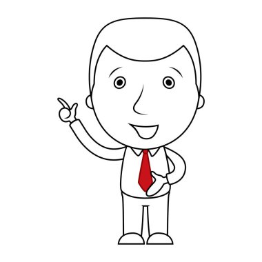 Parmağı yukarıyı işadamı çizgi çizgi film