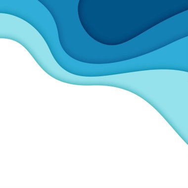 3B soyut arkaplan ve kağıt kesim şekilleri, vektör illüstrasyonu