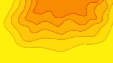 3B soyut arkaplan ve kağıt kesim şekilleri, vektör illüstrasyonu