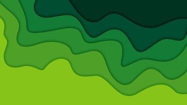 3B soyut arkaplan ve kağıt kesim şekilleri, vektör illüstrasyonu