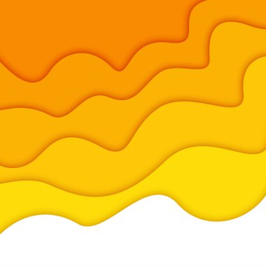 3B soyut arkaplan ve kağıt kesim şekilleri, vektör illüstrasyonu