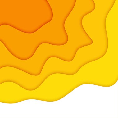 3B soyut arkaplan ve kağıt kesim şekilleri, vektör illüstrasyonu