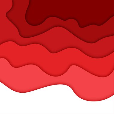 3B soyut arkaplan ve kağıt kesim şekilleri, vektör illüstrasyonu