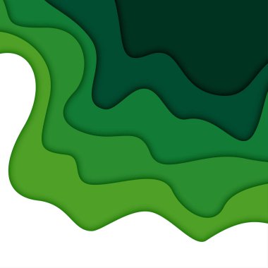 3B soyut arkaplan ve kağıt kesim şekilleri, vektör illüstrasyonu