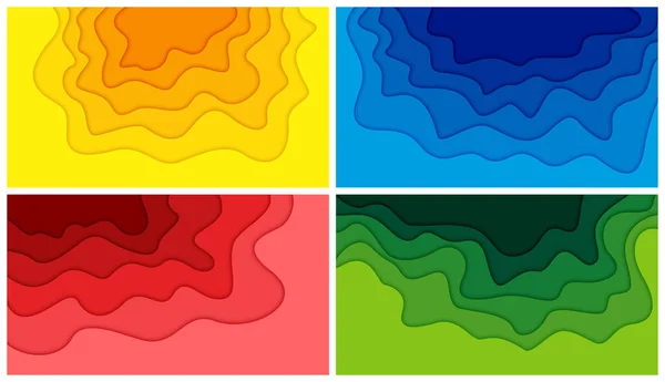 Ensemble de formes abstraites 3D et de formes découpées en papier — Image vectorielle