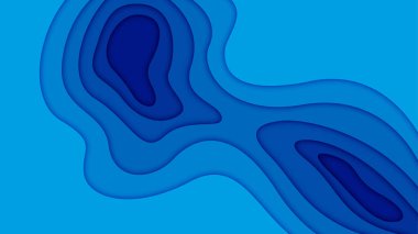 3B soyut arkaplan ve kağıt kesim şekilleri, vektör illüstrasyonu