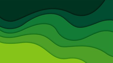 3B soyut arkaplan ve kağıt kesim şekilleri, vektör illüstrasyonu