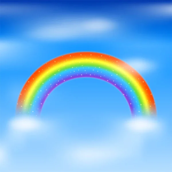 蓝天背景下的彩虹图标 — 图库矢量图片