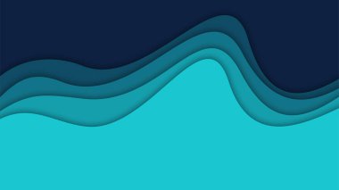 3B soyut arkaplan ve kağıt kesim şekilleri, vektör illüstrasyonu