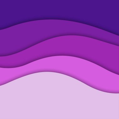 3B soyut arkaplan ve kağıt kesim şekilleri, vektör illüstrasyonu