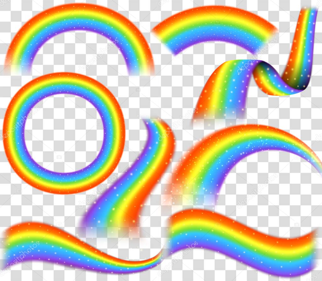 Set of rainbow icon isolated on transparent background