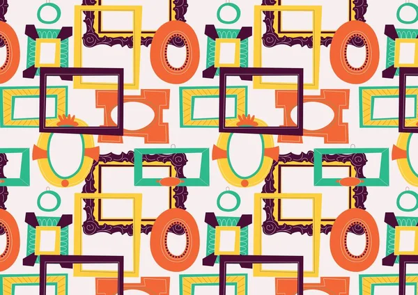 Resim çerçeveleri kalıplar olarak basılabilir bir baba Sketchy süsleme çerçevesi olarak gösterilir. Ölçeklenebilir vektör illüstrasyonu