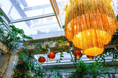 Interior design idea of a vibrant fresh garden. Fresh flowers in