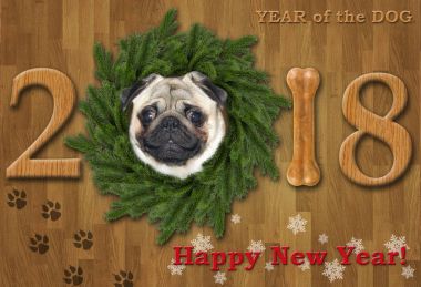 Yeni yıl 2018 ile köpek 3