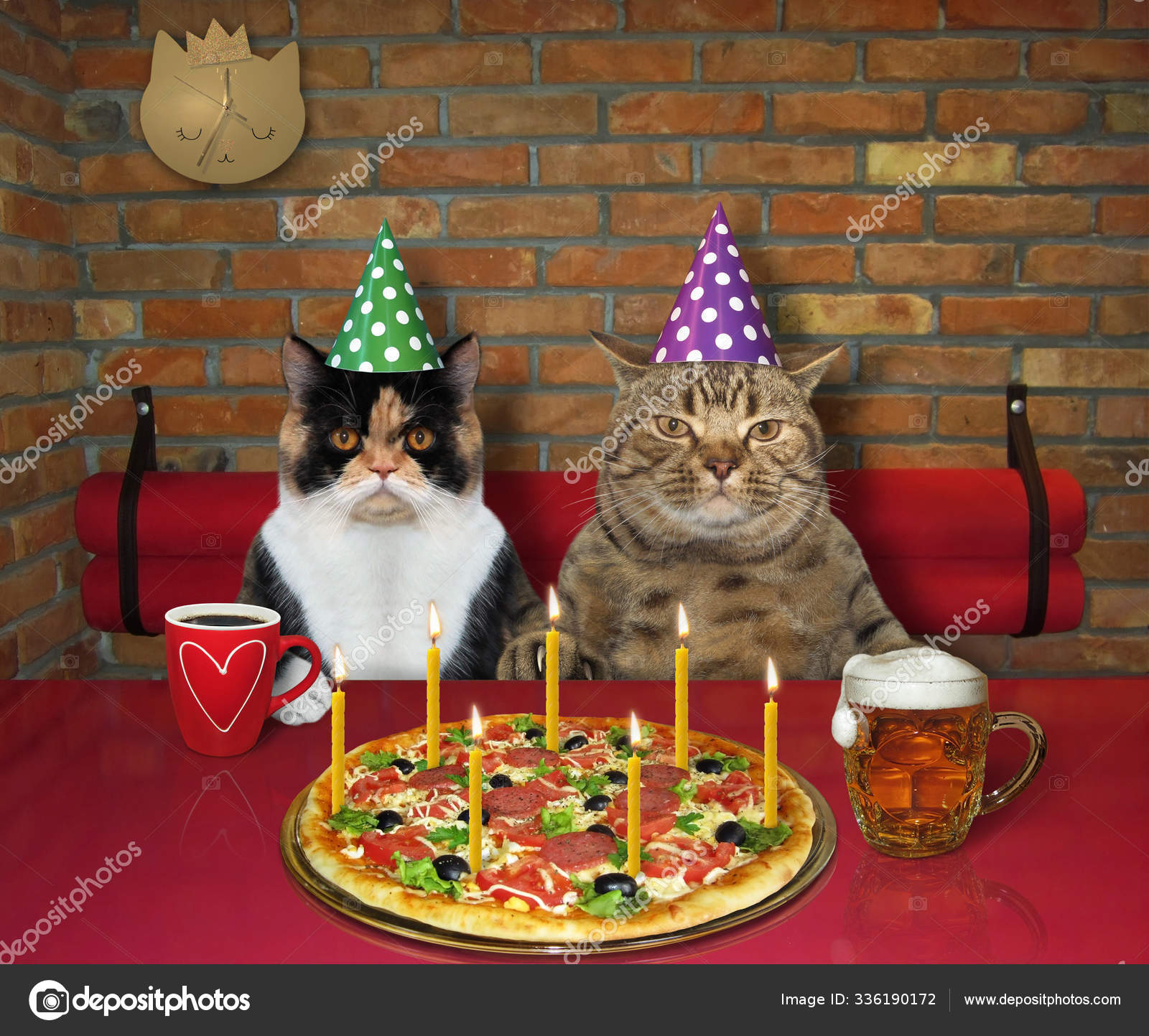 Happy Birthday Cat Eating Cake