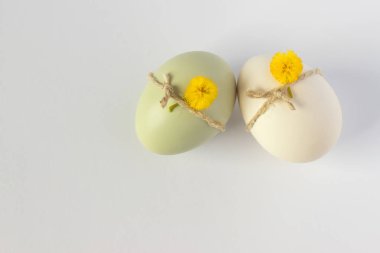 Süslü Paskalya yumurtaları. Tatil arka plan. Paskalya kavramı. 