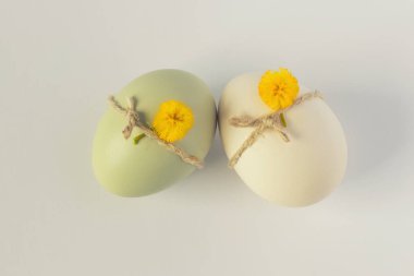 Süslü Paskalya yumurtaları. Tatil arka plan.