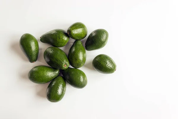 Rijp Avocado Vruchten Een Witte Achtergrond Concept Van Gezond Eten — Stockfoto