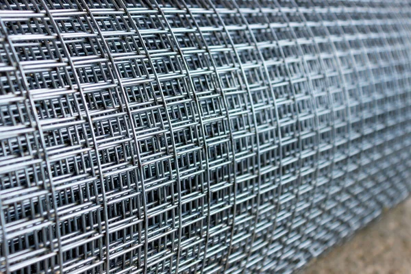 Rollo Malla Metálica Con Celdas Rectangulares Concepto Construcción Materiales Construcción — Foto de Stock