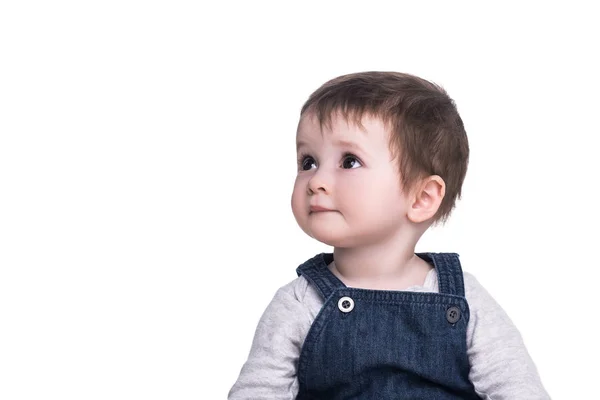 Retrato de niña adorable, aislado en blanco — Foto de Stock