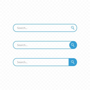 Arama çubuğu vektör simgeleri. Vektör illüstrasyonu