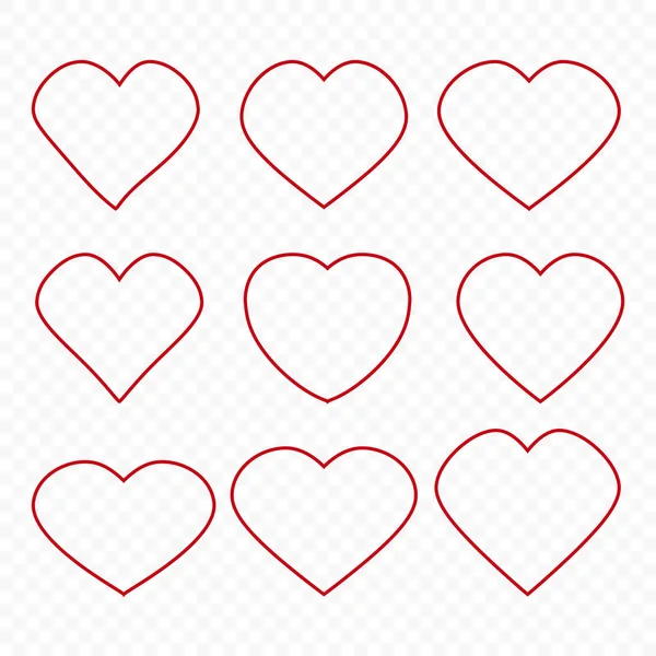 Icono del vector del corazón. Concepto de amor. Conjunto de corazones. Diseño vectorial ilustración abstracta — Vector de stock