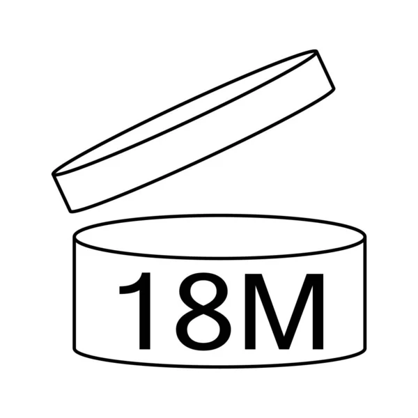 Period after opening PAO symbol. Cosmetics symbol isolated on white