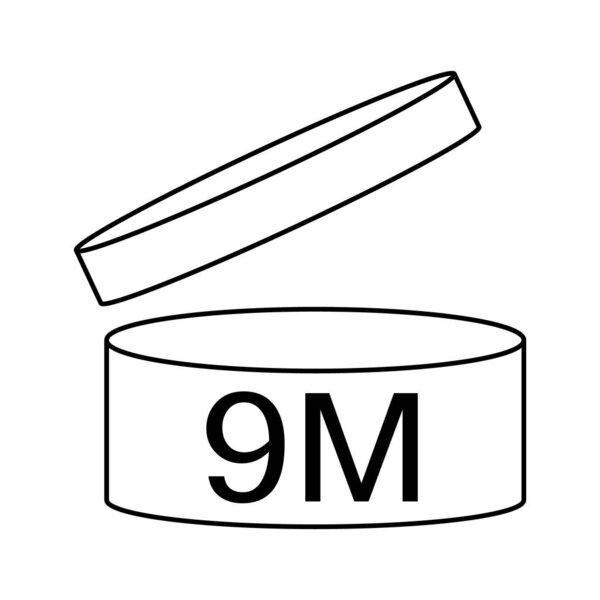 Period after opening PAO symbol. Cosmetics symbol isolated on white background. EPS 10. 9 month